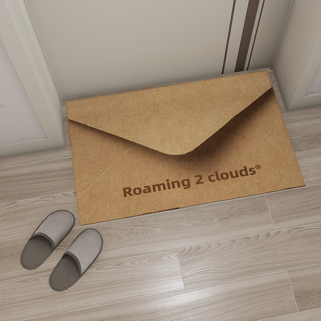 ROAMING 2 CLOUDS OEM and ODM Custom Your Own Logo Text Envelope Pattern Digital Printing Floor Door Mat For Home Entrance