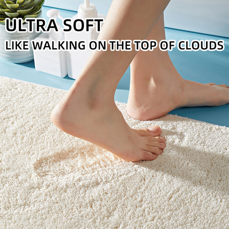 TMF7080 Soft And Anti-slip Fluffy Rug for Bathroom Microfiber soft bath mat Cold Proof Mat Bedroom 