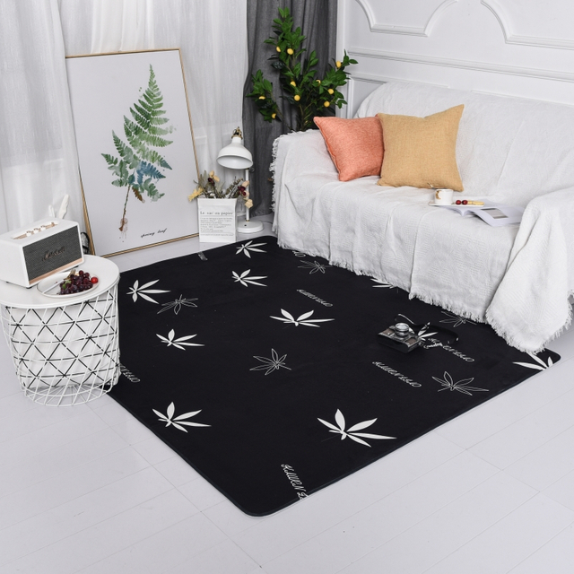 TMFL221215 Flannel Soft Rug Printed Area Rug Middle Sponge Layer Mat for Living Room Bedroom