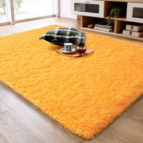 TMPS3018 Luxury Fluffy Modern Solid Color Area Rug by Sofa for Living Room Bedroom 