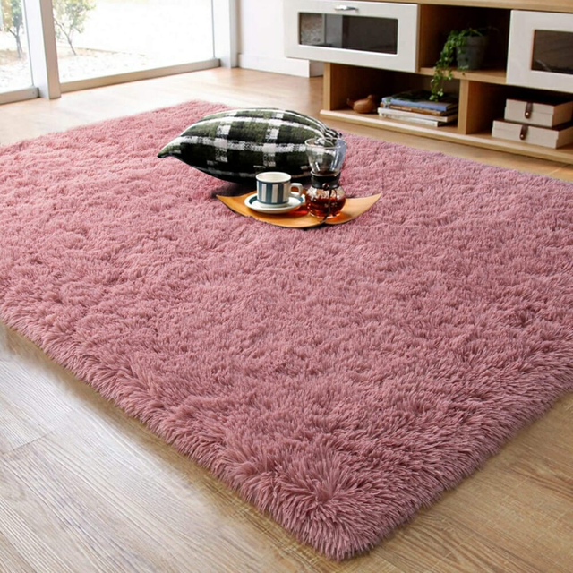 TMPS3018 Fluffy Rug for Bedroom Furry Carpet for Living Room Shaggy Rug for Nursery Room